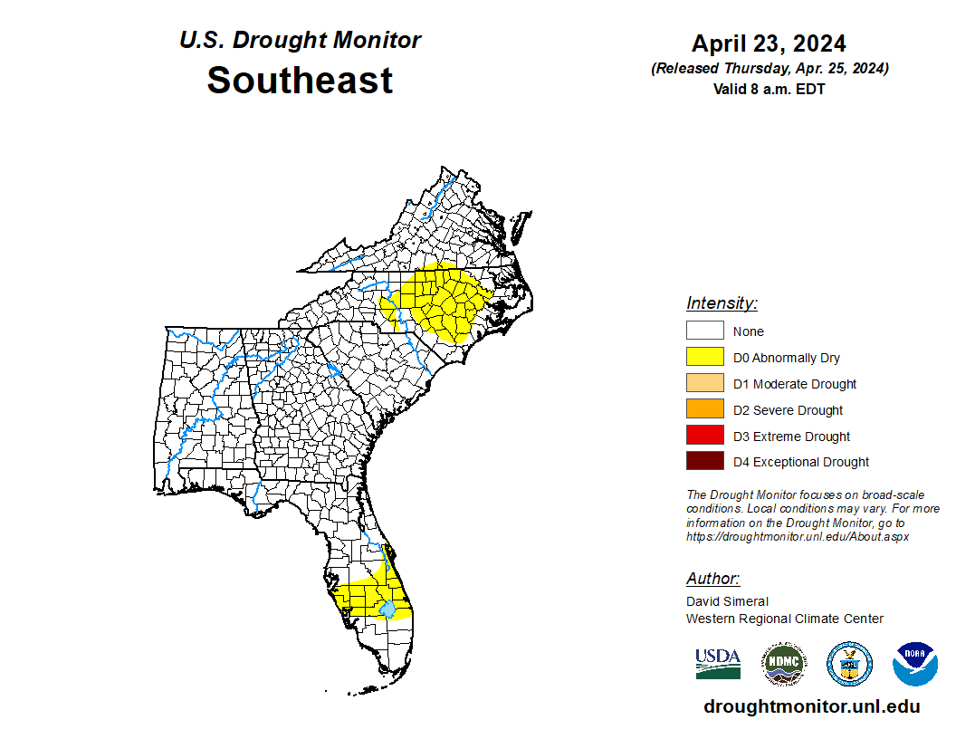 Featured image for “Drought Monitor Update: Minimal Dry Conditions Observed Across Southeast”