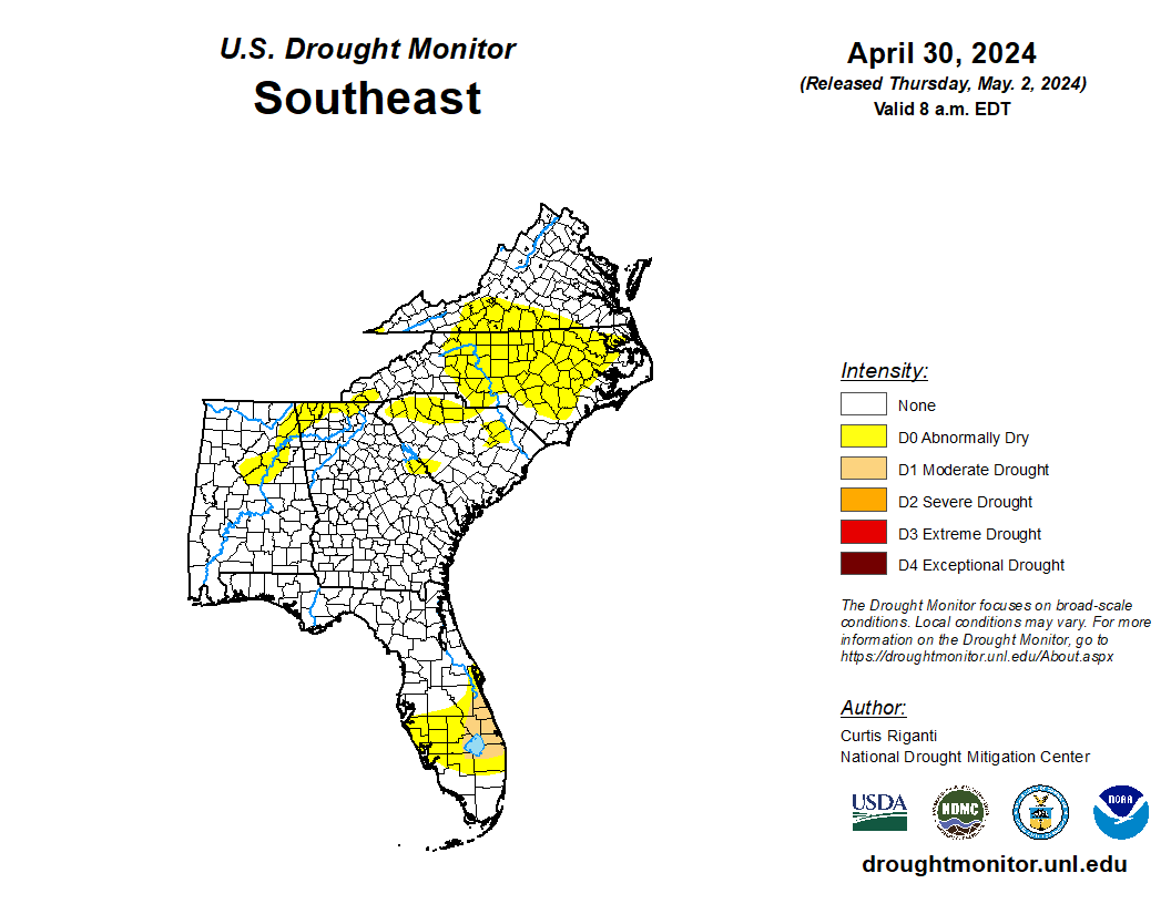 Featured image for “Drought Monitor Update: Dry Conditions Expanding Across Southeast”