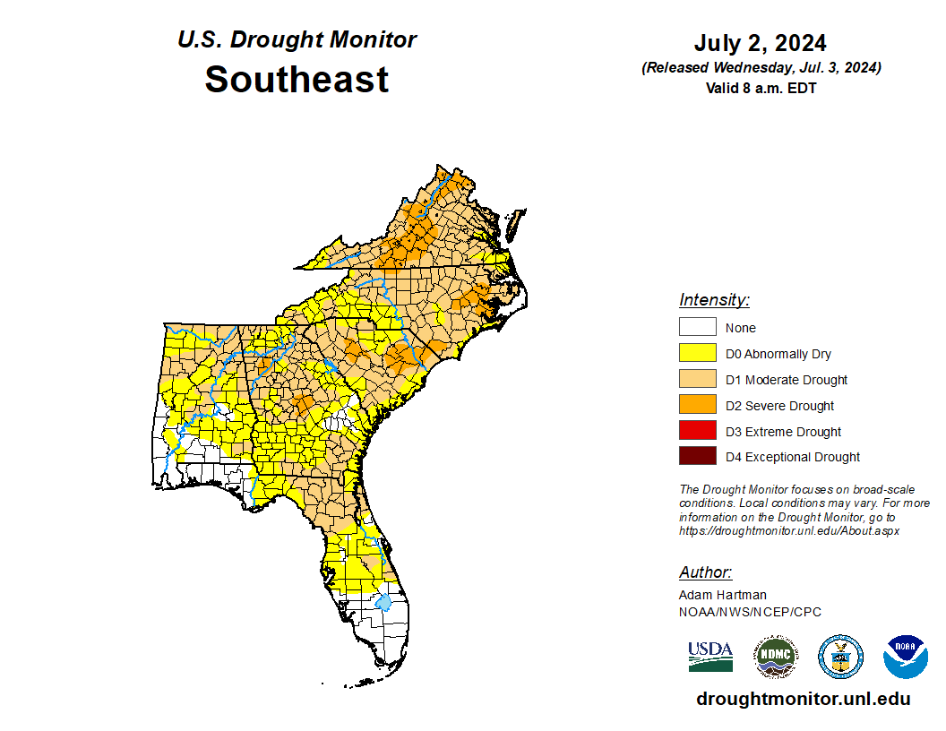 Drought Monitor Update: Moderate Conditions Observed in Southeast ...