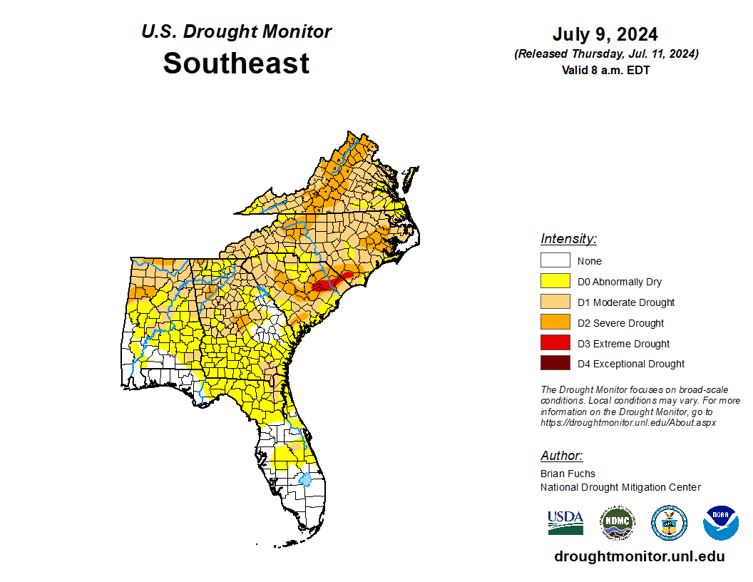 Most of Southeast Observing Drought-Like Conditions - Specialty Crop Grower