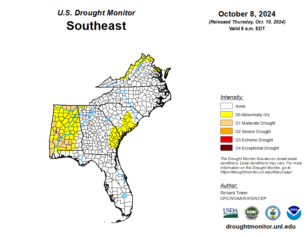 Featured image for “Drought Monitor: Alabama Still Mostly Dry”