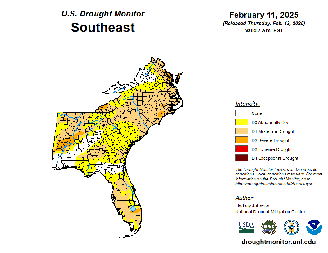 Featured image for “Drought Monitor Update: Dry Areas Expanding, Worsening Across Southeast”