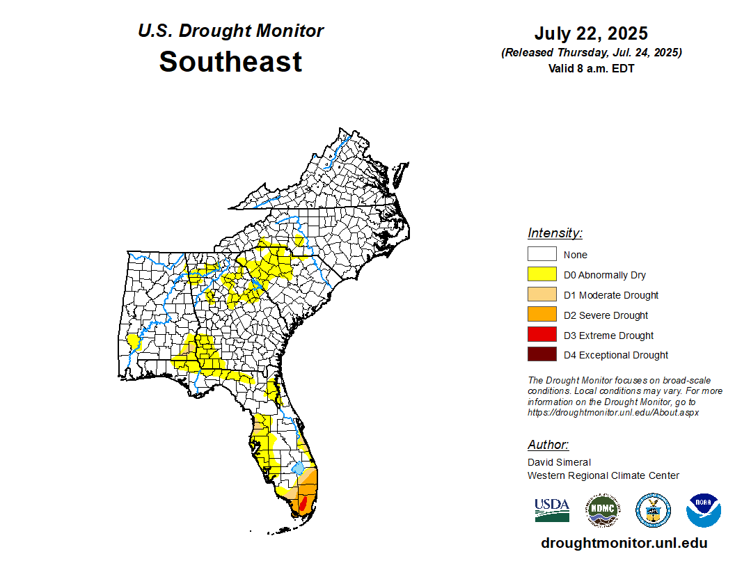 Featured image for “Drought Monitor Update: Dry Conditions Expanding Across Southeast”