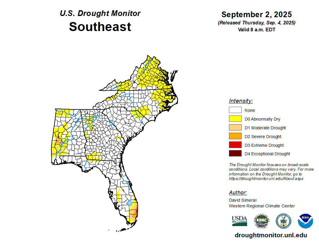 Featured image for “Drought Monitor: Dry Conditions Worsening in Alabama”