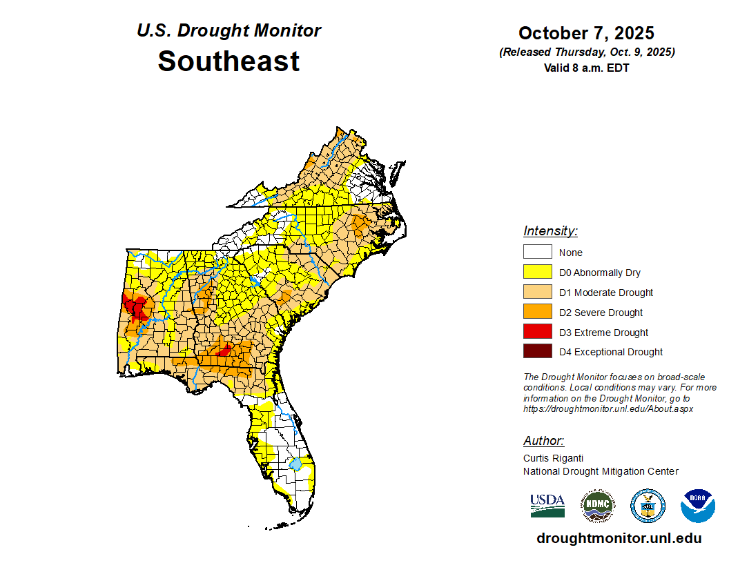 Featured image for “Drought Monitor Update: Dry Conditions Worsening Across Southeast Region”