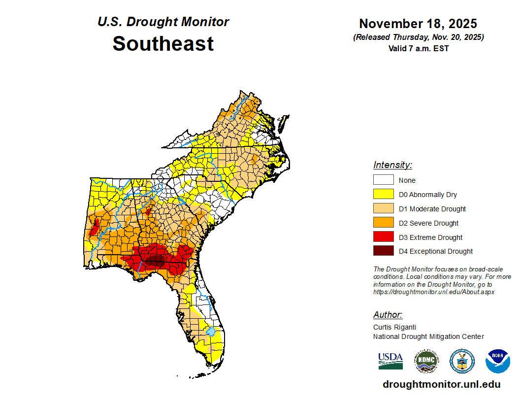 Featured image for “Exceptional Drought Observed in Southeast”