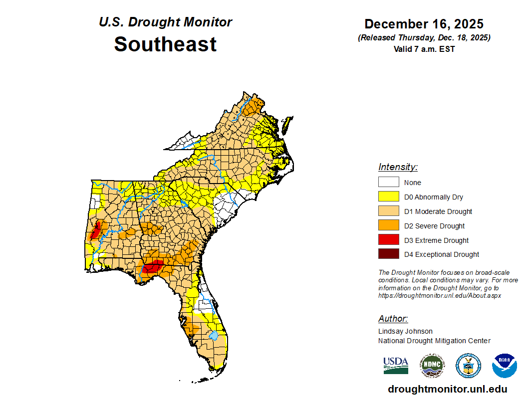 Featured image for “Drought Monitor Update Across Southeast”