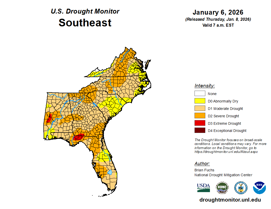 Featured image for “2025 Weather Recap: Drier Than Normal Conditions in Southeast”