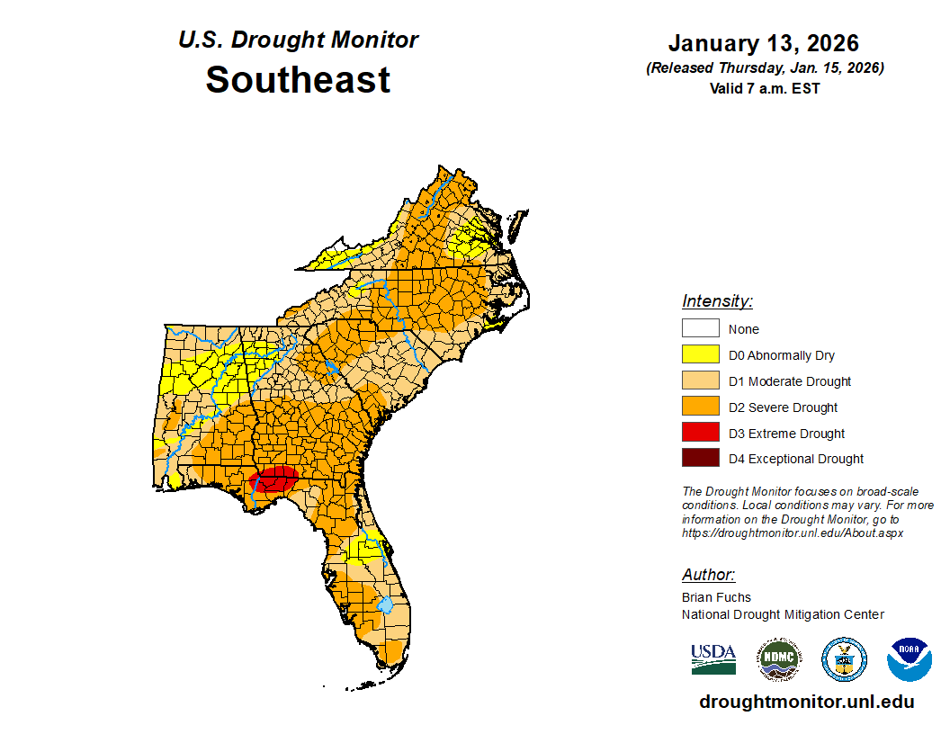 Featured image for “Drought Update: Conditions Remain Dire Across Southeast Region”