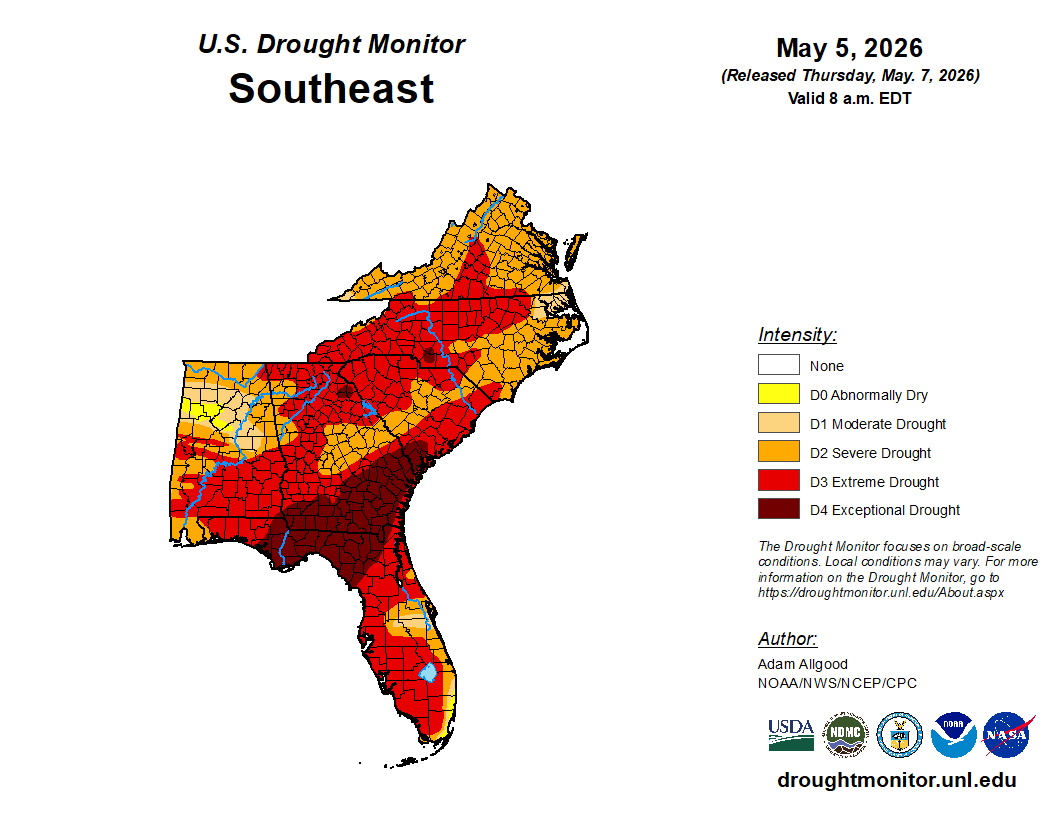 Featured image for “Drought Monitor Update in Southeast”