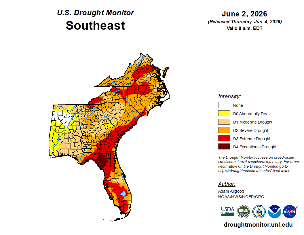 Featured image for āDrought Monitor Update Across Southeastā
