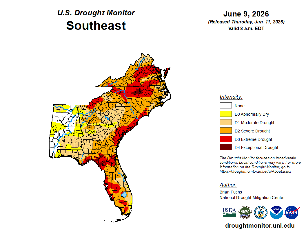 Featured image for “Updated Drought Conditions Across Southeast”