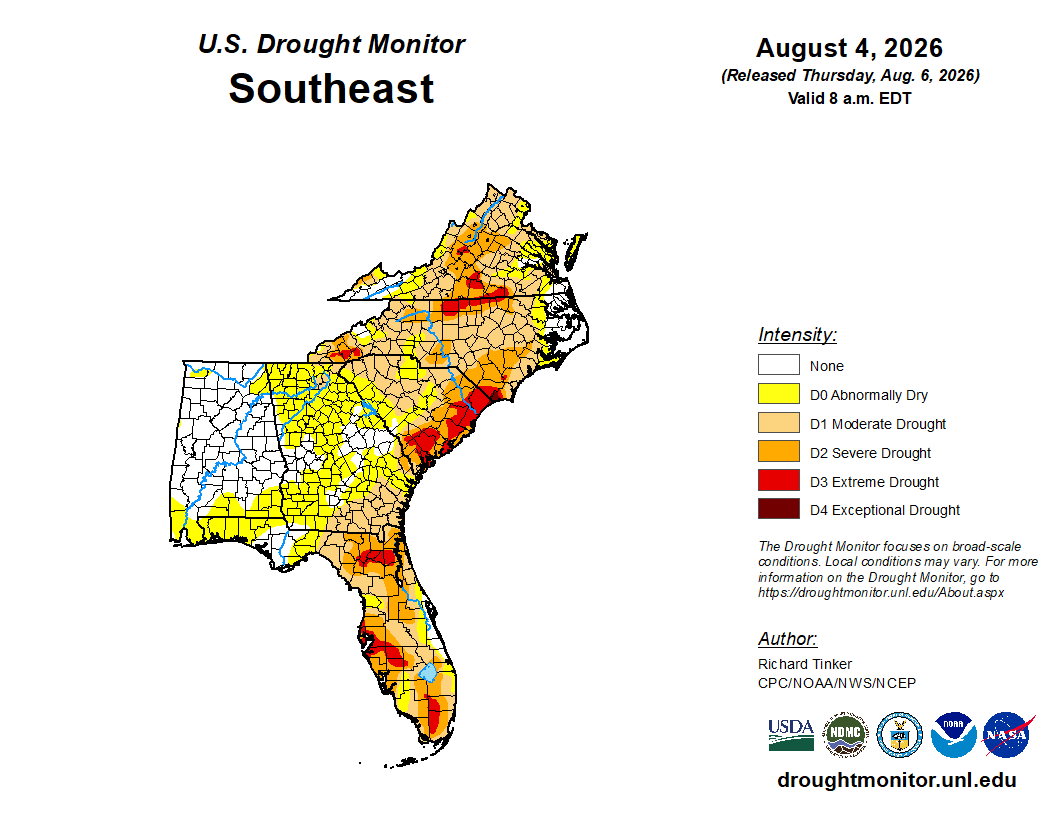 Featured image for “Drought Monitor Update Across Southeast Region”