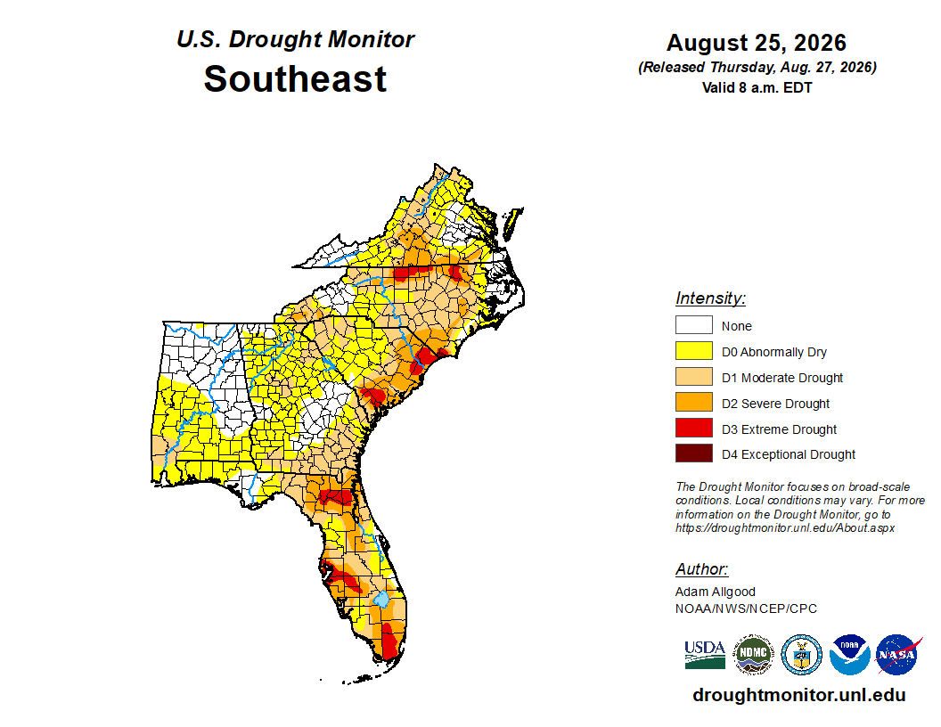 Featured image for “Southeast Dry Conditions Could Worsen Absent Tropical System”